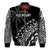Custom Text And Number Fiji Rugby Bomber Jacket Fijian Cibi Dance Tapa Pattern Black - Wonder Print Shop