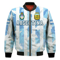 (Custom Personalised) Argentina Football Bomber Jacket AFA Champions 2022 Sporty Style - Wonder Print Shop