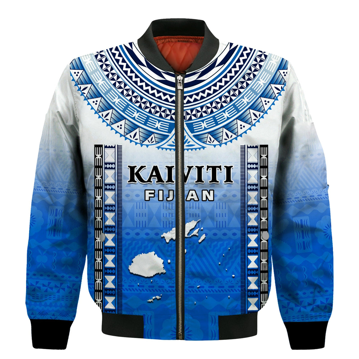 Fiji Bomber Jacket Kaiviti Fijian Special Tapa Pattern - Wonder Print Shop