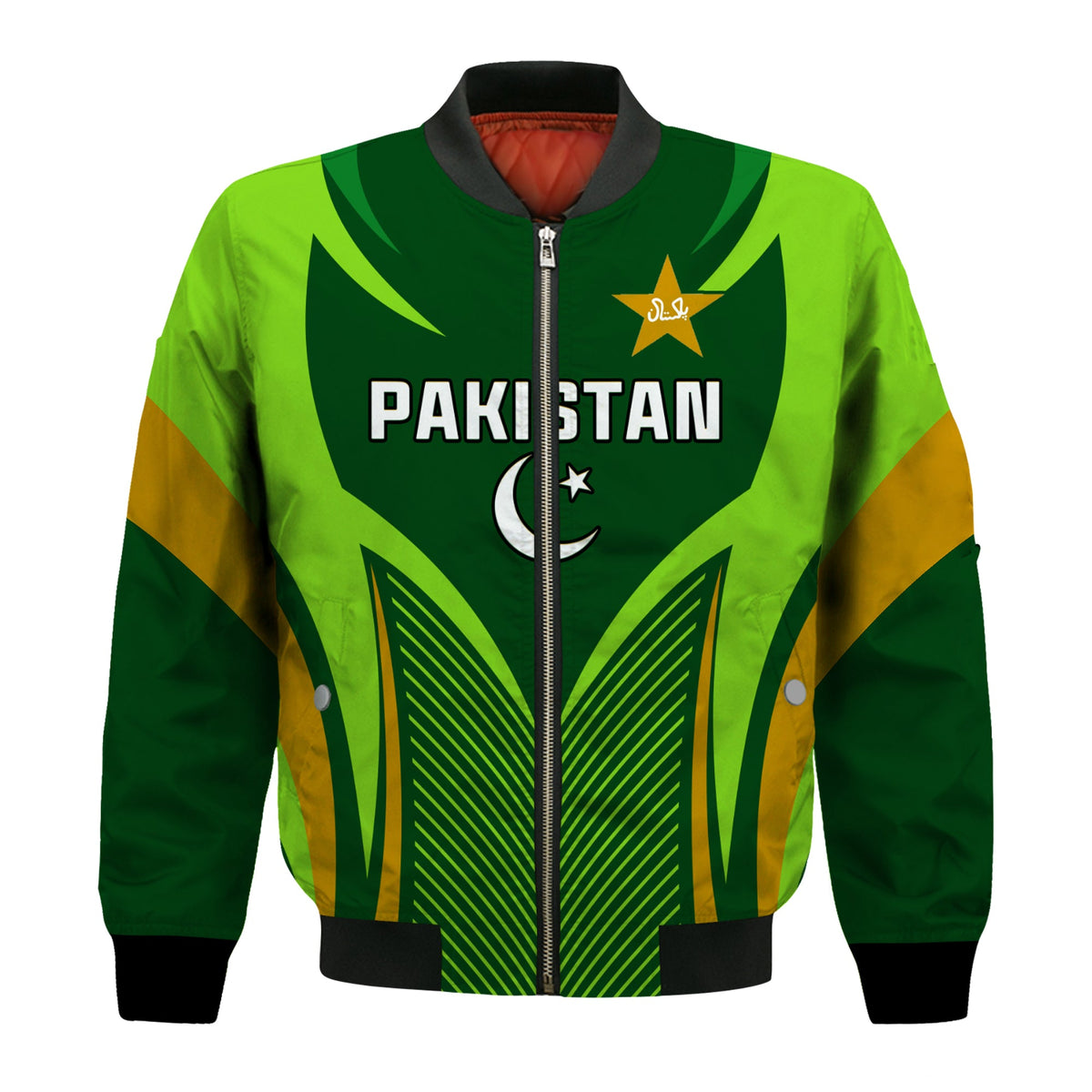 (Custom Text and Number) Pakistan Cricket Bomber Jacket Green Shaheens Champion LT13 - Wonder Print Shop