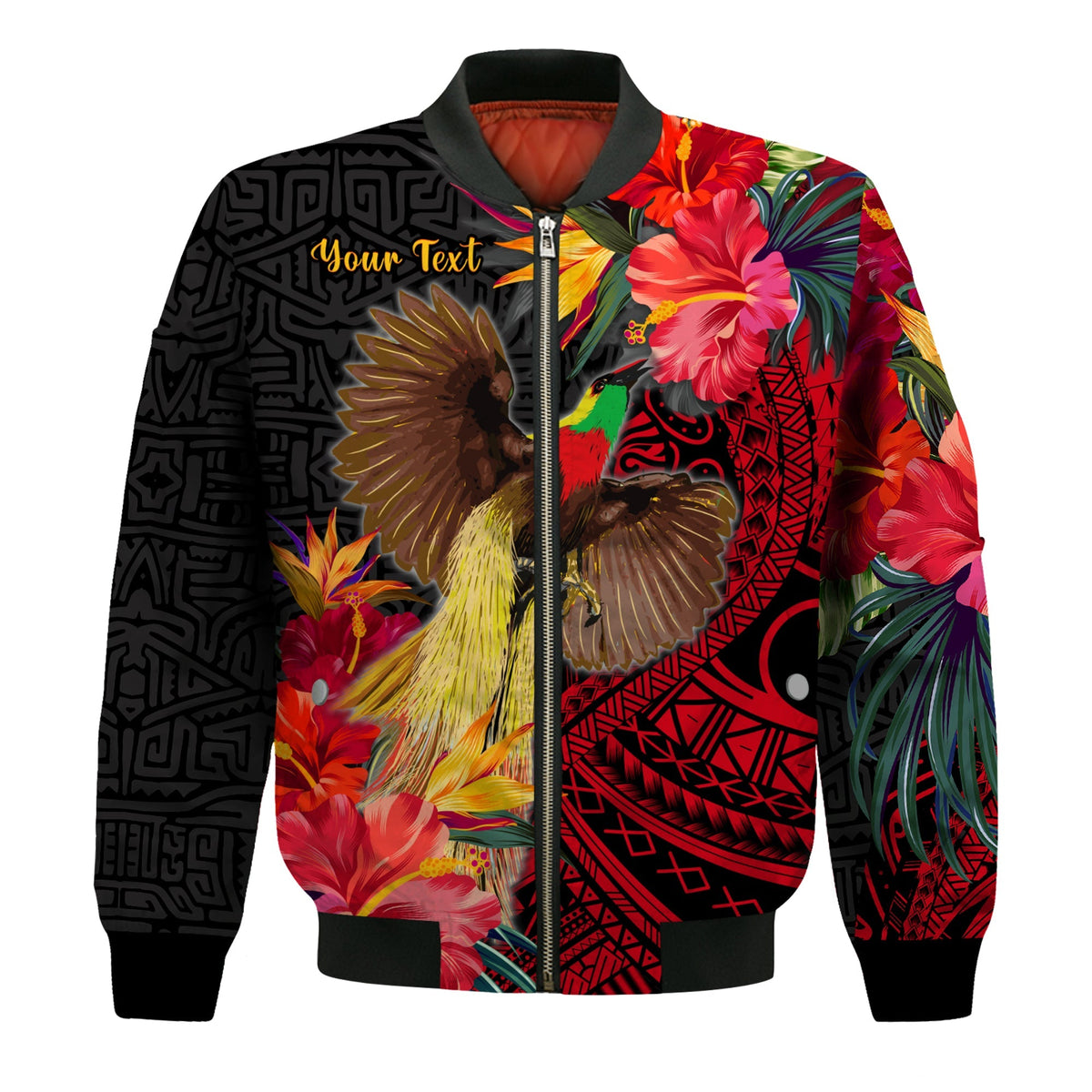 Custom Personalised Papua New Guinea Bomber Jacket Bird of Paradise LT13 - Wonder Print Shop