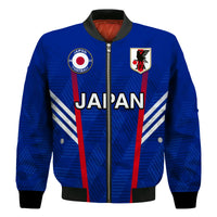 (Custom Text and Number) Japan Football Bomber Jacket Samurai Blue World Cup 2022 - Wonder Print Shop