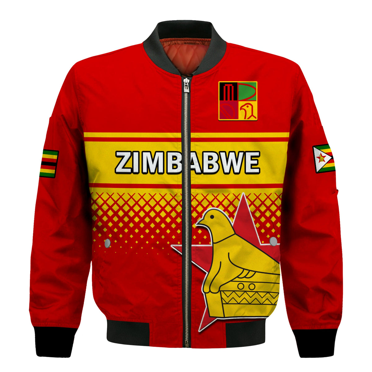 (Custom Text And Number) Zimbabwe Cricket Bomber Jacket The Chevrons ODI Style - Wonder Print Shop