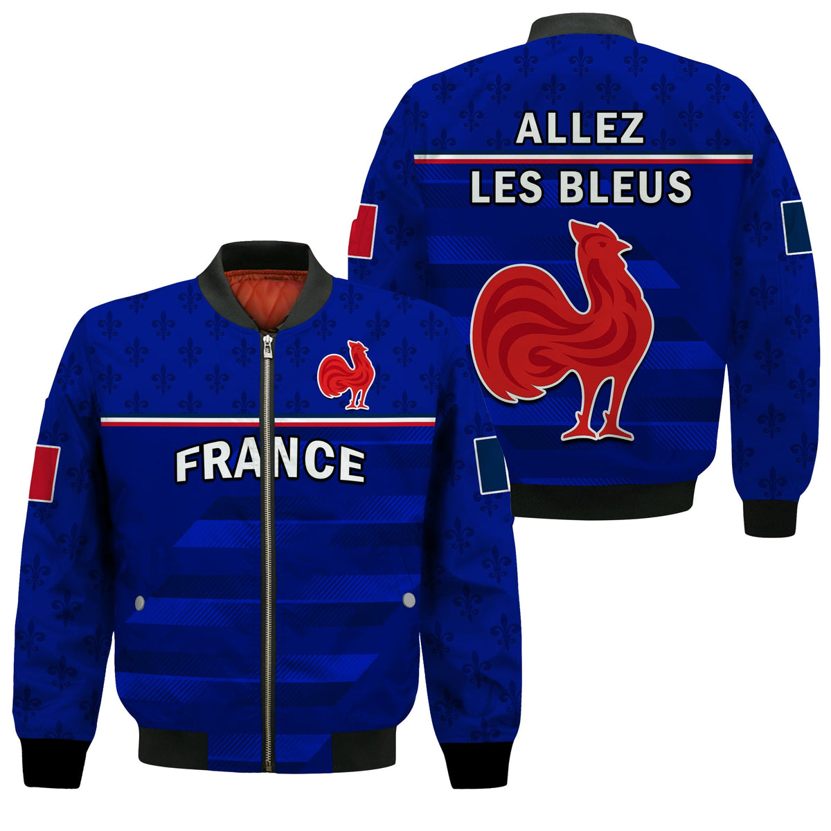 France Rugby Bomber Jacket Outgoing Tour Allez Les Bleus - Wonder Print Shop