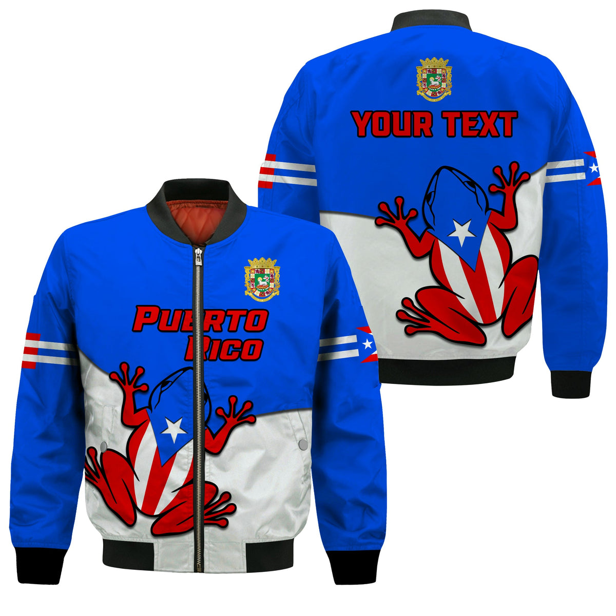 (Custom Personalised) Puerto Rico Bomber Jacket Coqui Frog Simple Style - Wonder Print Shop