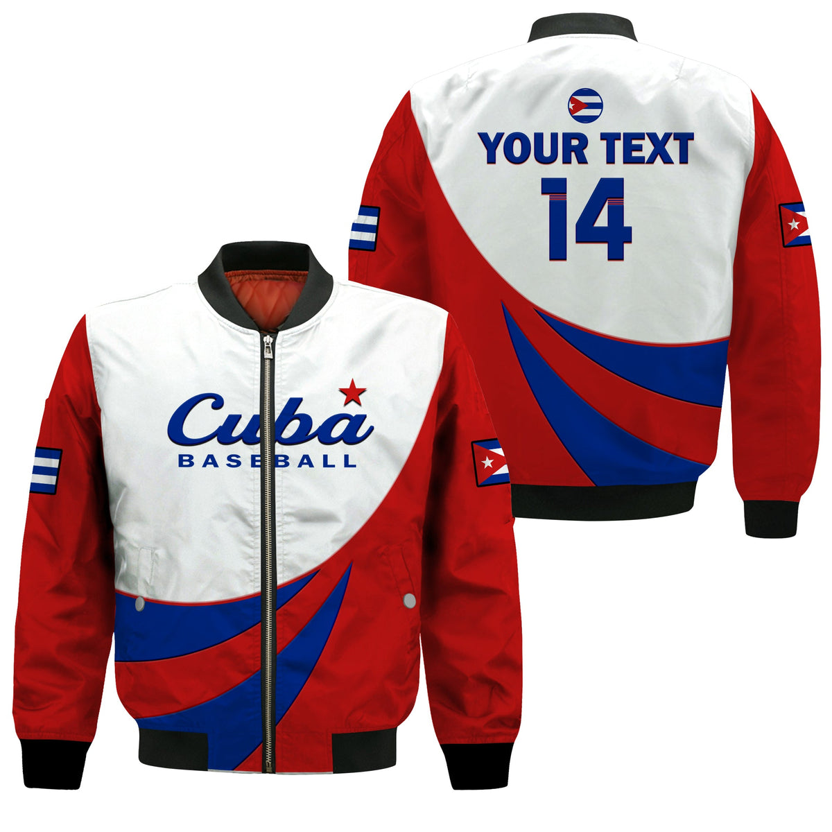 (Custom Text And Number) Cuba 2023 Bomber Jacket Baseball - Wonder Print Shop