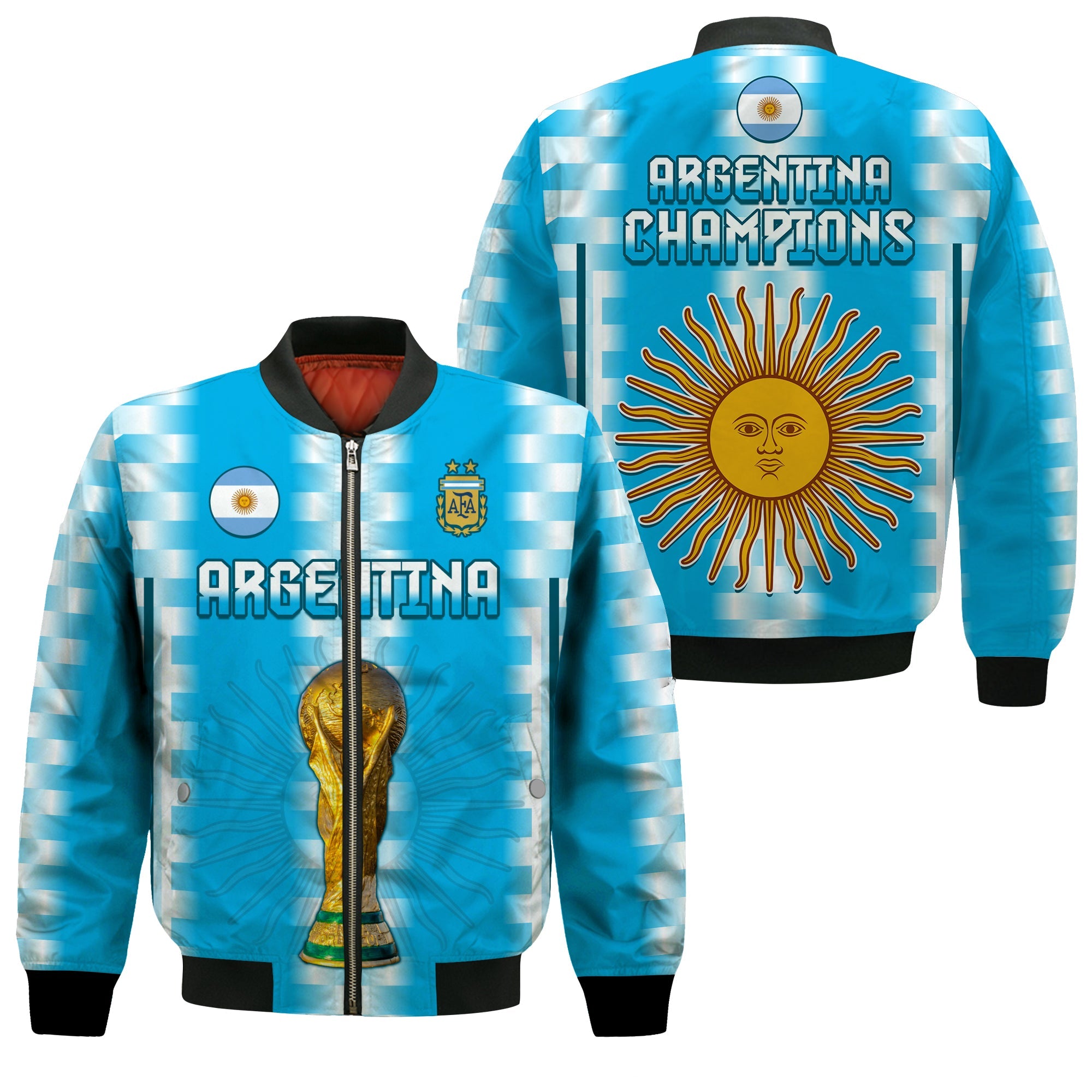 Argentina Football Champions Bomber Jacket La Albiceleste GOAT LT13 - Wonder Print Shop
