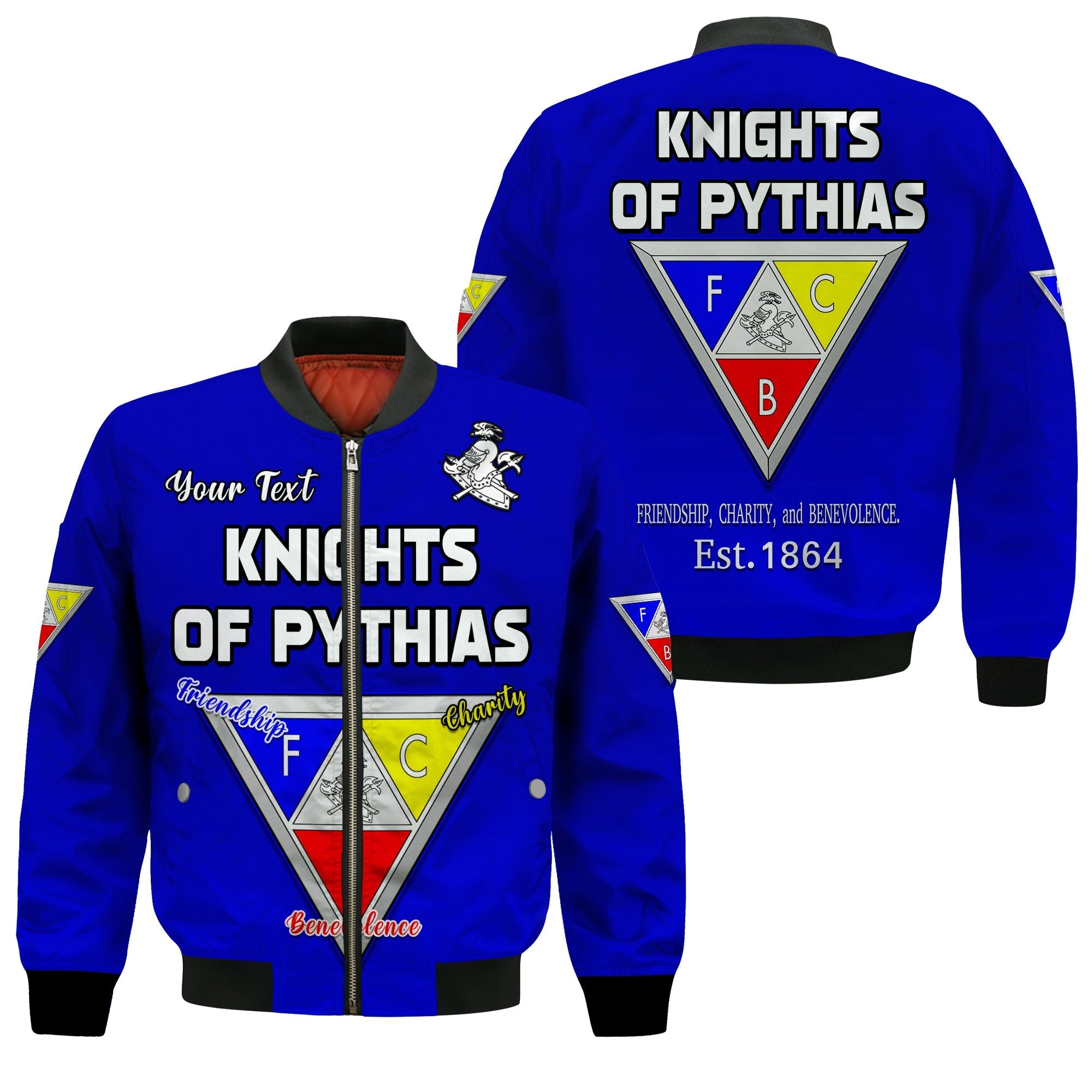 (Custom Personalise) Knights of Pythias Bomber Jacket Since 1864 Original Style LT13 - Wonder Print Shop