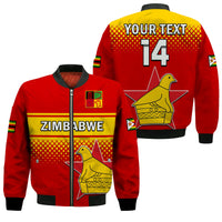 (Custom Text And Number) Zimbabwe Cricket Bomber Jacket The Chevrons ODI Style - Wonder Print Shop