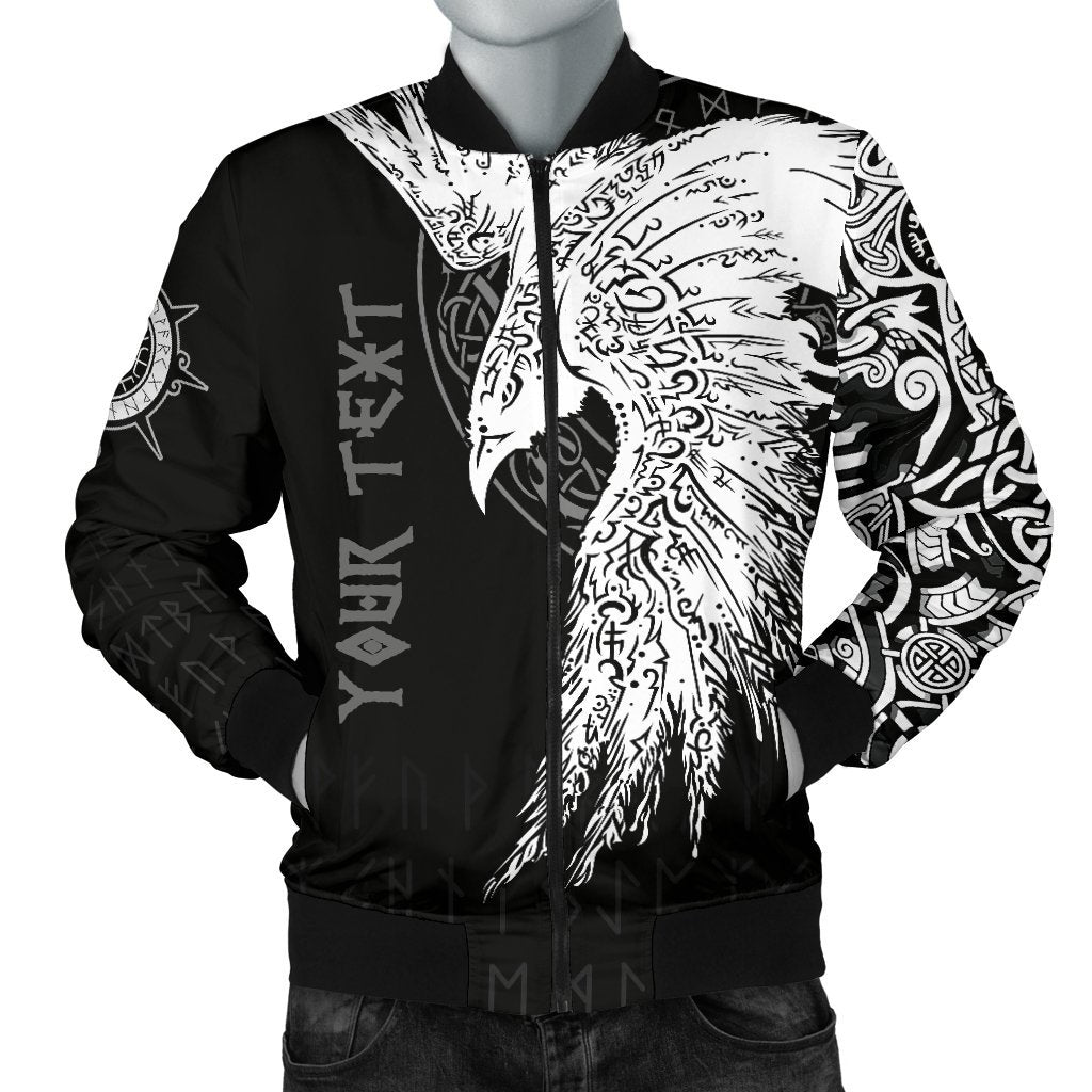 Custom Viking Men's Bomber Jacket Mystical Raven Tattoo Special RLT12 - Wonder Print Shop