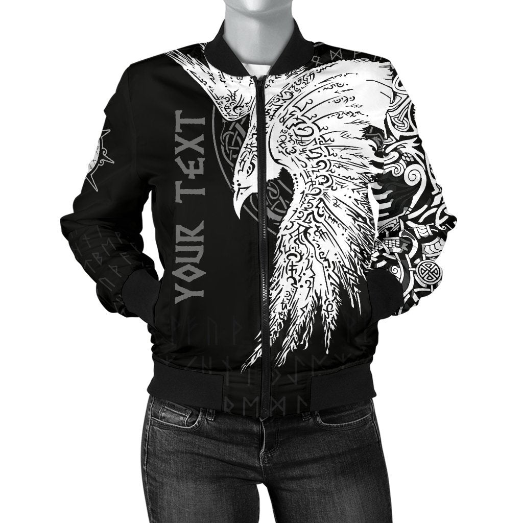 Custom Viking Women's Bomber Jacket Mystical Raven Tattoo Special RLT12 - Wonder Print Shop