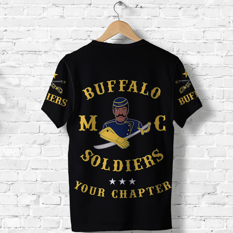 Custom Buffalo Soldiers Motorcycle Club BSMC T Shirt Original Style Black LT8 - Wonder Print Shop