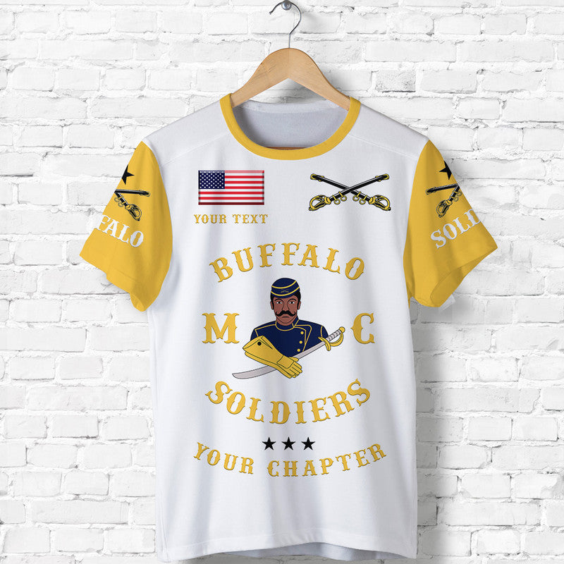 Custom Buffalo Soldiers Motorcycle Club BSMC T Shirt Simple Style White Gold LT8 - Wonder Print Shop