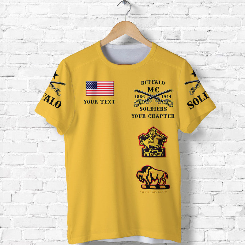 Custom Buffalo Soldiers Motorcycle Club BSMC T Shirt Original Style Gold LT8 - Wonder Print Shop