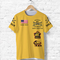 Custom Buffalo Soldiers Motorcycle Club BSMC T Shirt Original Style Gold LT8 - Wonder Print Shop