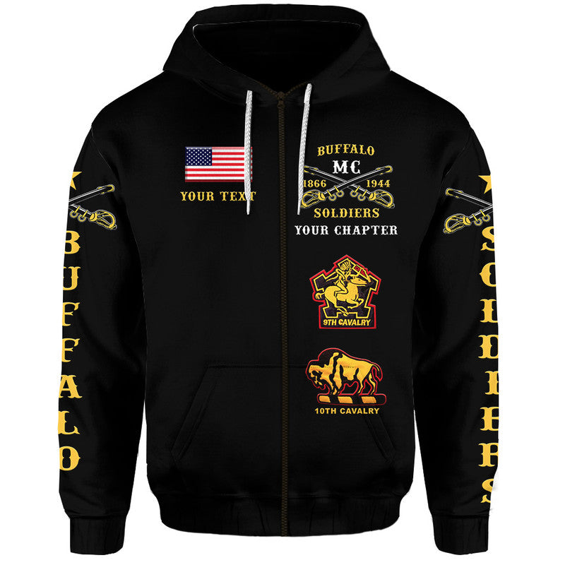 Custom Buffalo Soldiers Motorcycle Club Hoodie BSMC Original Style Black LT8 - Wonder Print Shop