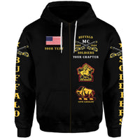 Custom Buffalo Soldiers Motorcycle Club Hoodie BSMC Original Style Black LT8 - Wonder Print Shop
