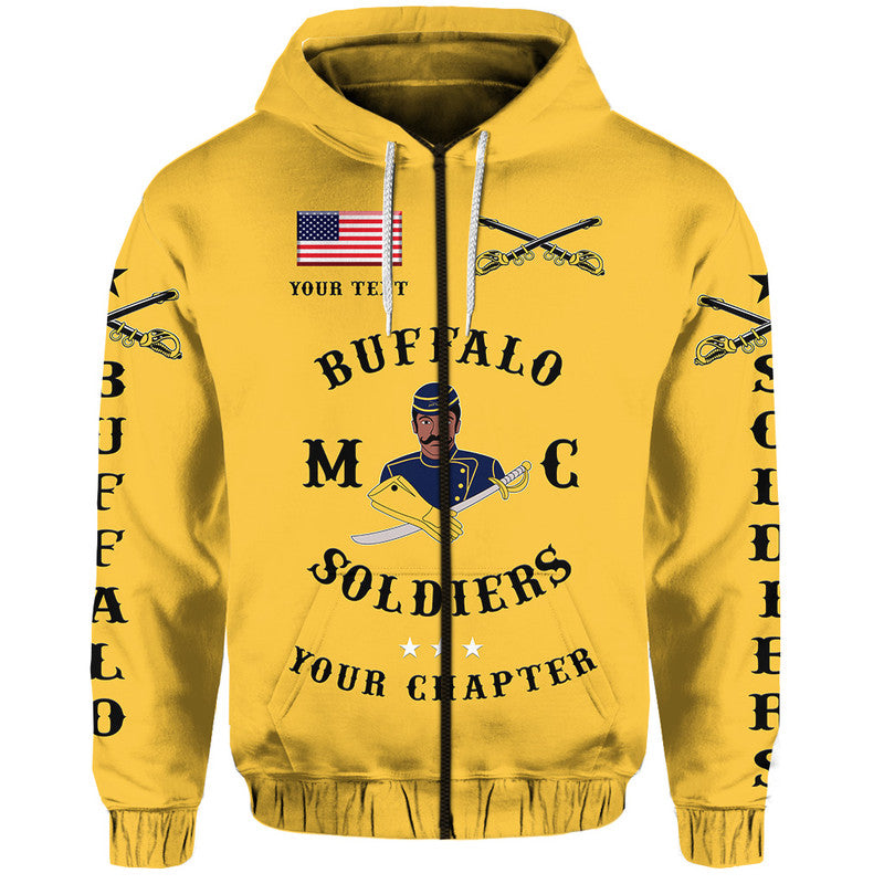 Custom Buffalo Soldiers Motorcycle Club Hoodie BSMC Simple Style Gold LT8 - Wonder Print Shop