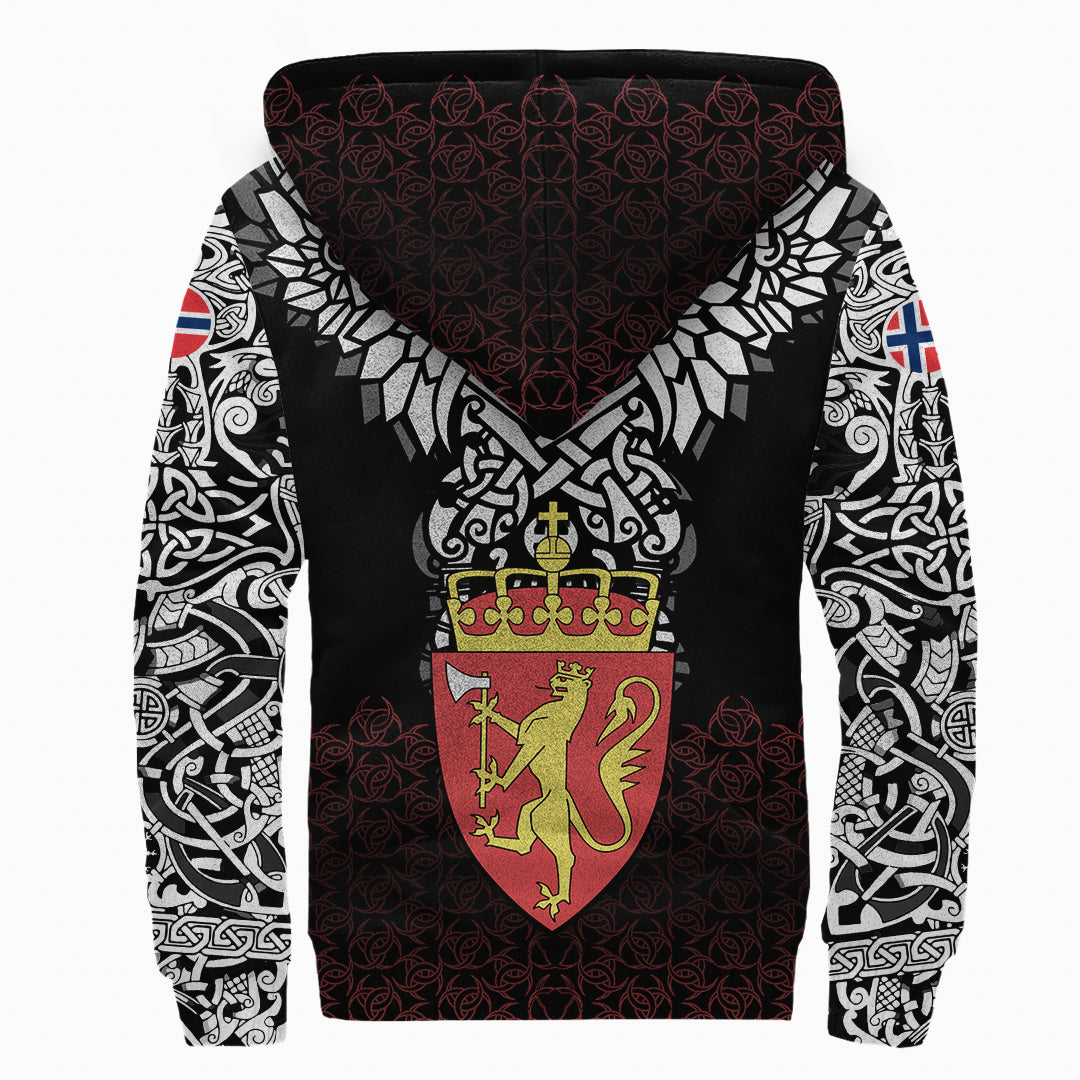 Viking Sherpa Hoodie - Norway Viking Symbol RLT12 - Wonder Print Shop
