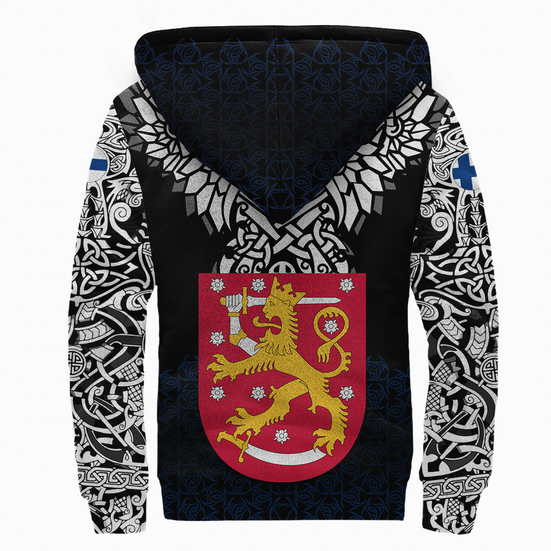 Viking Sherpa Hoodie - Finland Viking Symbol RLT12 - Wonder Print Shop