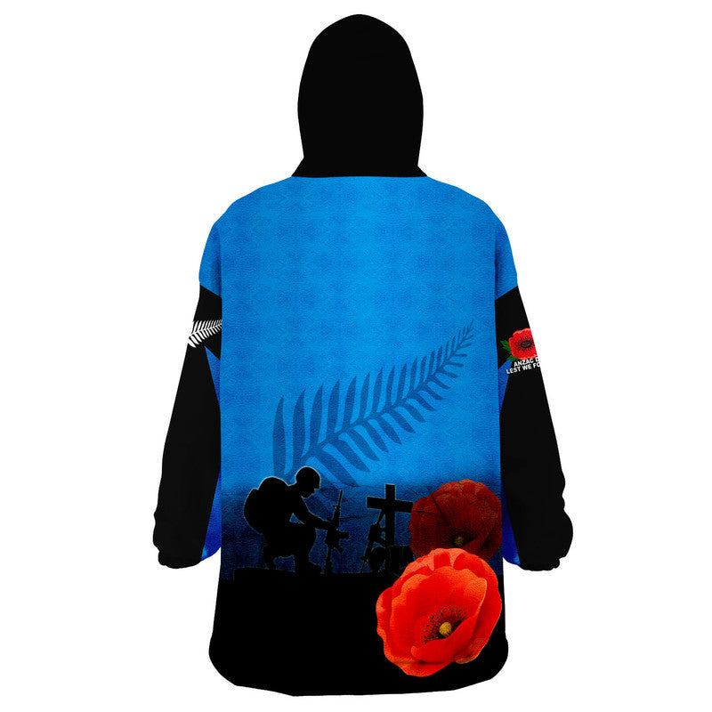 Anzac Day- New Zealand Remembers Wearable Blanket Hoodie LT6 - Wonder Print Shop