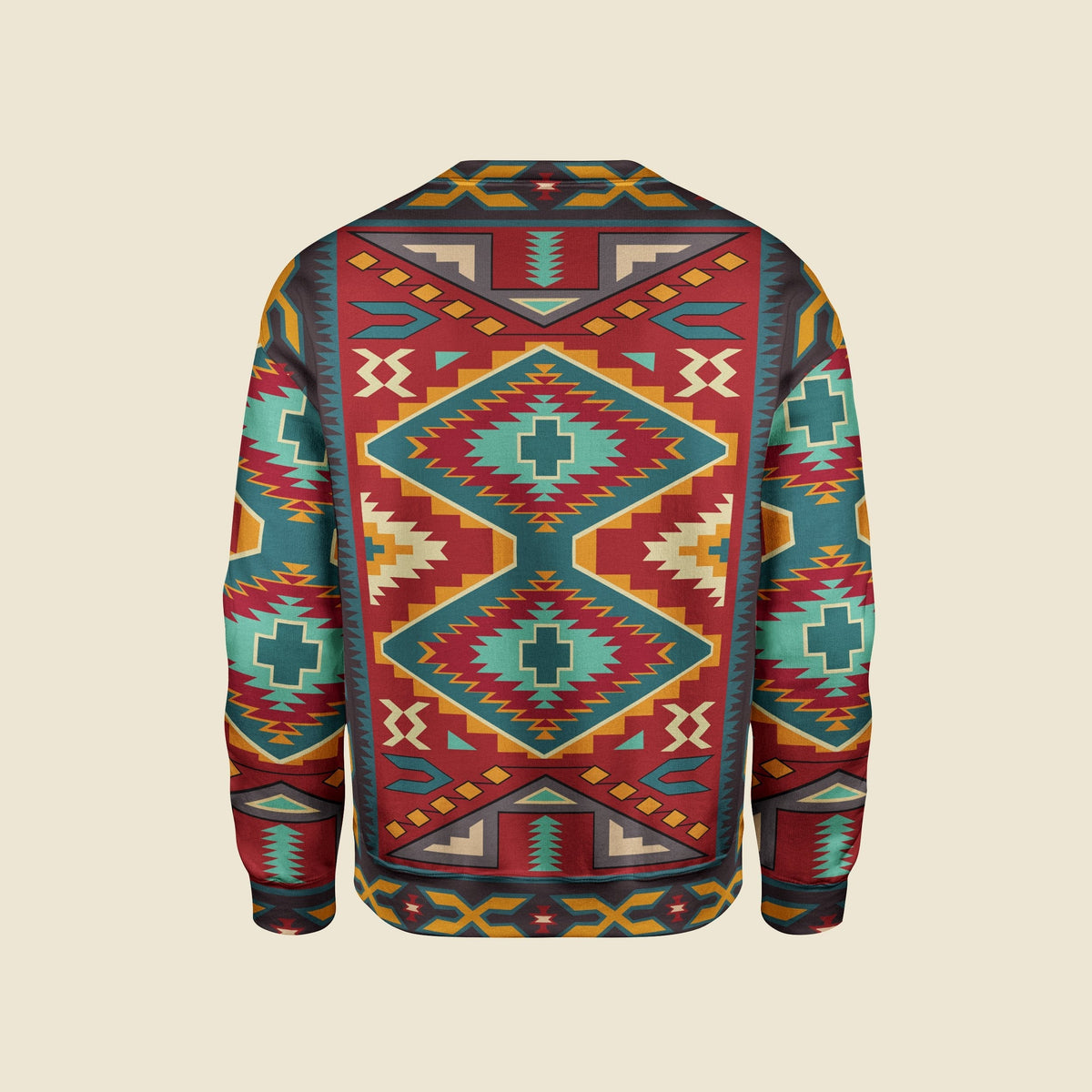 Red Pattern Native American 3D Sweatshirt LT10 - Wonder Print Shop