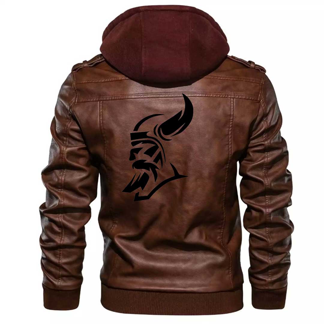 Viking Clothing Viking Barbarian Icon Zipper Leather Jacket RLT12 - Wonder Print Shop
