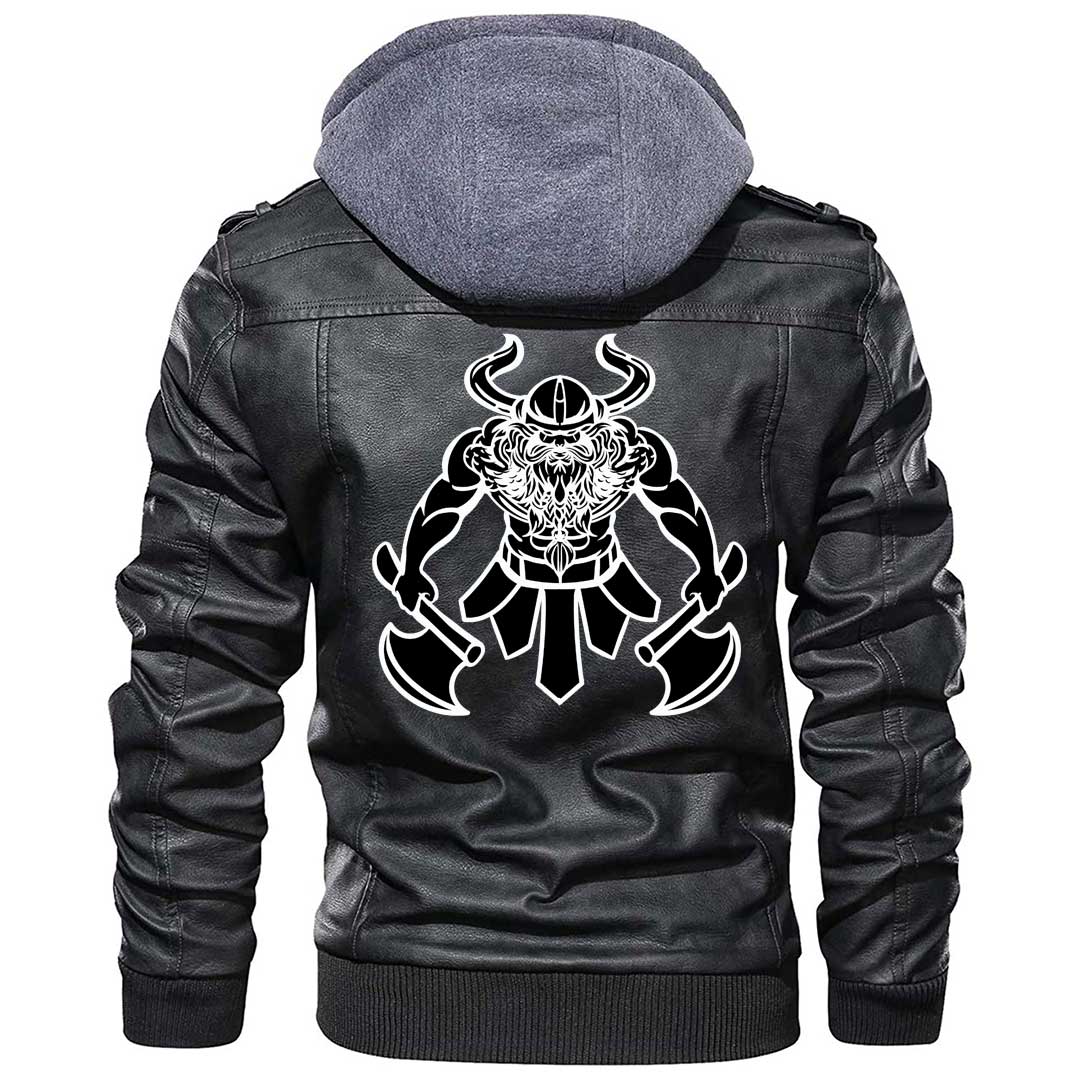 Viking Clothing Viking Barbarian Knight Zipper Leather Jacket RLT12 - Wonder Print Shop