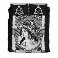 Viking Bedding Set Barbarian Woman Warrior In Skin Of Bear RLT12 - Wonder Print Shop
