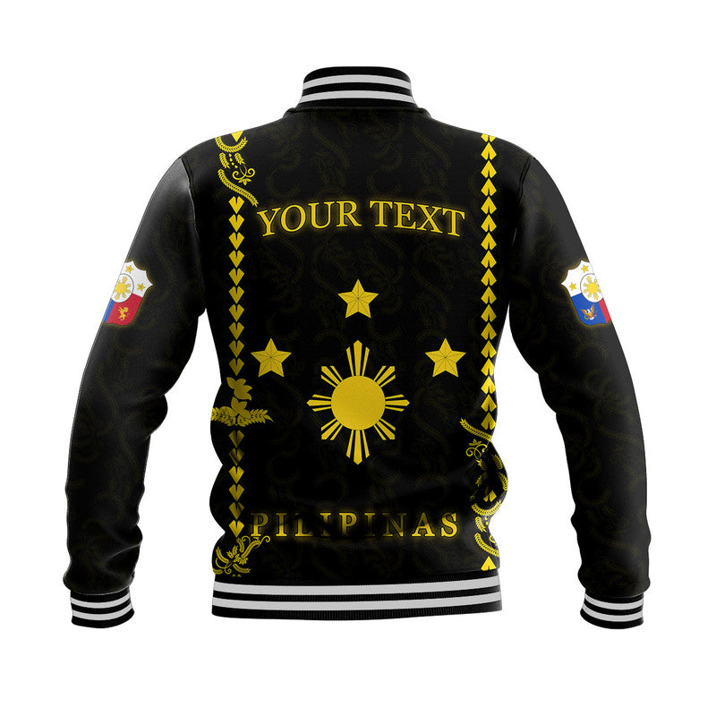 Custom Personalised Philippines Baseball Jacket Pechera With Side Barong Patterns LT9 - Wonder Print Shop