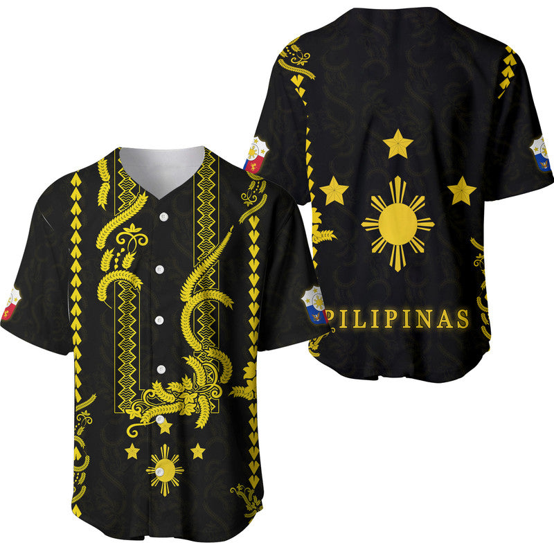 Philippines Baseball Jersey Pechera With Side Barong Patterns LT9 - Wonder Print Shop