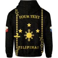 Custom Personalised Philippines Hoodie Pechera With Side Barong Patterns - Wonder Print Shop