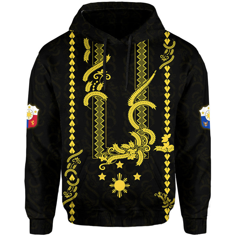 Philippines Hoodie Pechera With Side Barong Patterns - Wonder Print Shop