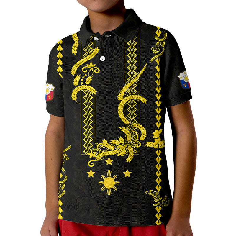 Custom Philippines Polo Shirt Pechera With Side Barong Patterns - Wonder Print Shop