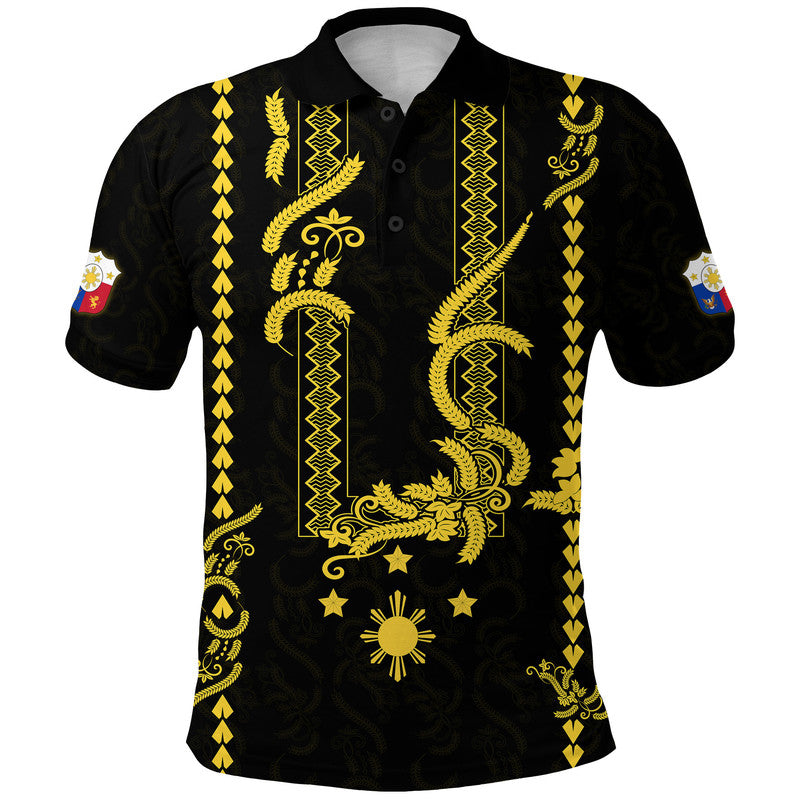 Custom Philippines Polo Shirt Pechera With Side Barong Patterns - Wonder Print Shop