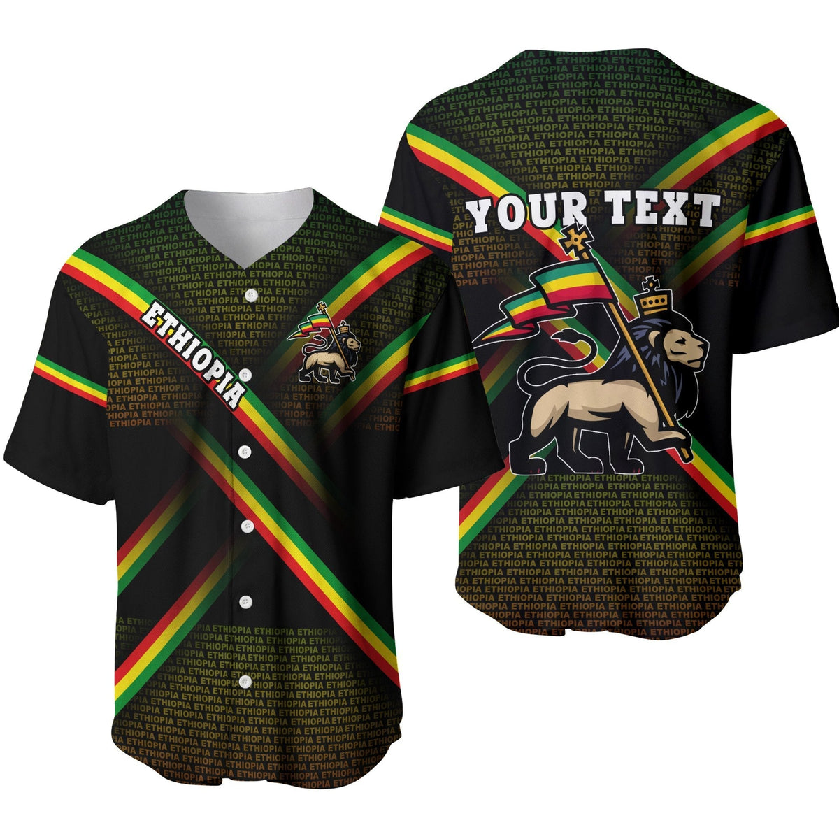 (Custom Personalised) Ethiopia Baseball Jerseys Typography LT16 - Wonder Print Shop