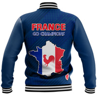 France Football World Cup 2022 With Flag Map Baseball Jacket LT9 - Wonder Print Shop
