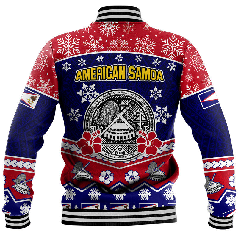 American Samoa Tribal Polynesian Christmas Vibe Baseball Jacket LT9 - Wonder Print Shop