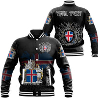 (Custom) Viking - Iceland Flag and Map Baseball Jackets style Viking Geri and Freki RLT12 - Wonder Print Shop