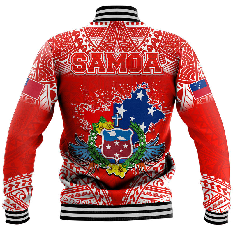 Toa Samoa Polynesian Rugby Baseball Jacket Samoan Flag Red Color LT9 - Wonder Print Shop