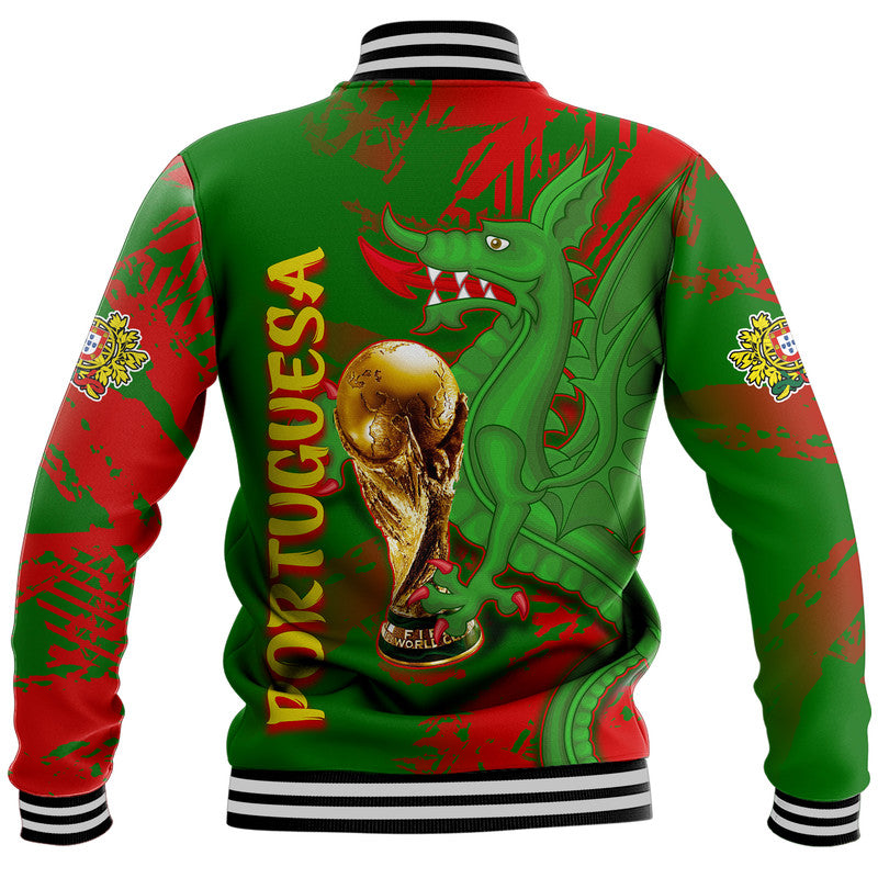 Portugal Football Baseball Jacket Dragon of Royal Arms During The Reign of Queen Maria II LT9 - Wonder Print Shop