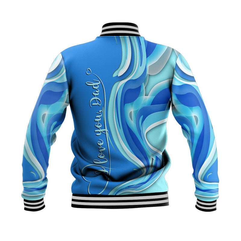 (Custom Personalised) Fathers Day Fishing Quotes Baseball Jacket - Ocean Wave Style LT9 - Wonder Print Shop
