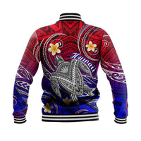Hawaii Baseball Jacket Hawaiian Turtle Plumeria Mixed Polynesian Style LT9 - Wonder Print Shop