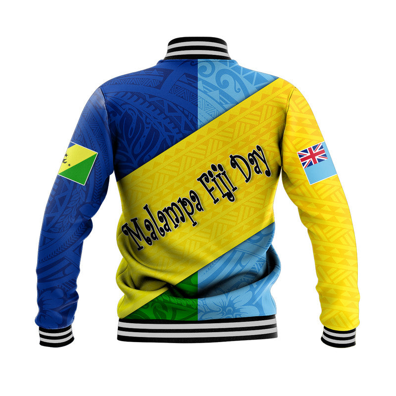 Malampa Fiji Day Baseball Jacket Polynesian Line Arty Style LT9 - Wonder Print Shop