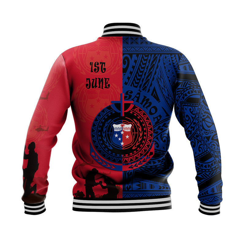 Samoa Independence Day Baseball Jacket Military Polynesian Pattern LT9 - Wonder Print Shop
