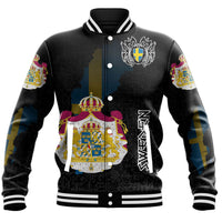 (Custom) Viking - Sweden Flag and Map Baseball Jackets style Viking Geri and Freki RLT12 - Wonder Print Shop