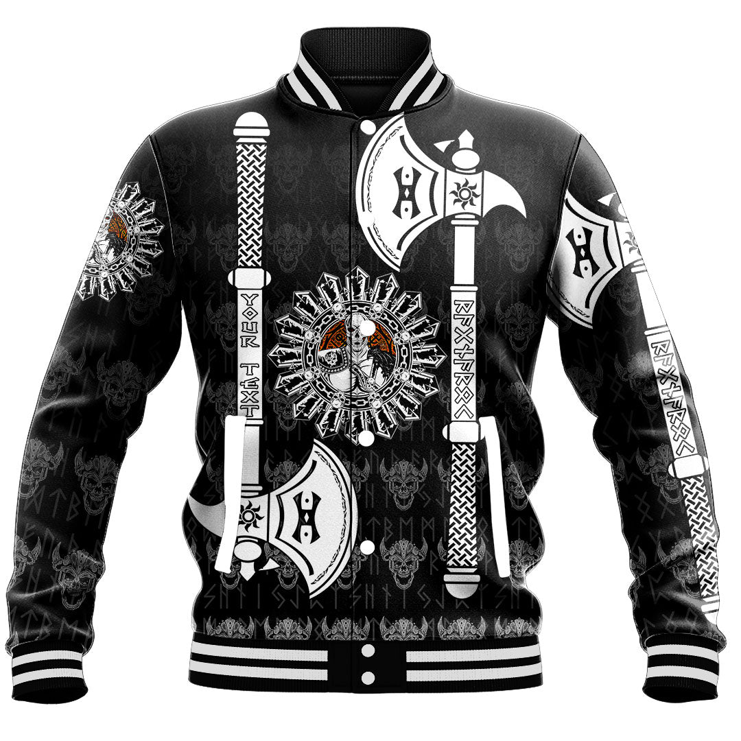 (Custom) Wonder Print Shop - Baseball Jacket Skull Warrior Dead Hero with Hammer RLT12 - Wonder Print Shop