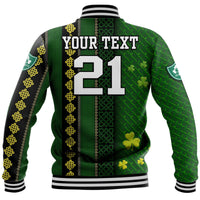 (Custom Personalised) Ireland Celtic Knot Rugby Baseball Jacket Irish Gold and Green Pattern LT9 - Wonder Print Shop