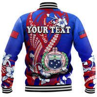 (Custom Personalised) Special Samoa FAST Party Baseball Jacket Tribal Samoan Hibiscus Design LT9 - Wonder Print Shop
