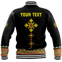 (Custom Personalised) Ethiopia Cross Baseball Jacket Geometric Ethnic LT9 - Wonder Print Shop